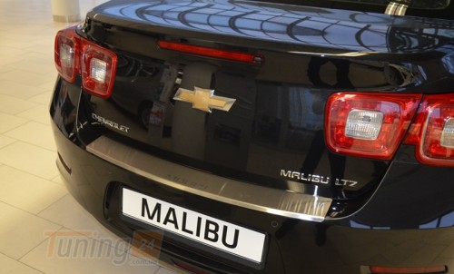 NataNiko Хром накладка на бампер с загибом НатаНика PREMIUM для Chevrolet Malibu VIII 2011-2015 - Картинка 1