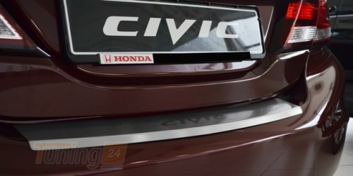 NataNiko Хром накладка на бампер с загибом НатаНика PREMIUM для Honda Civic 9 4D FL 2014-2017 - Картинка 1