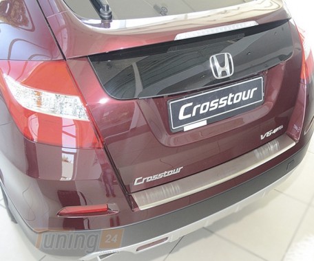 NataNiko Хром накладка на бампер с загибом НатаНика PREMIUM для Honda Crosstour 2012-2015 - Картинка 1