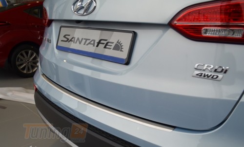 NataNiko Хром накладка на бампер с загибом НатаНика PREMIUM для Hyundai Santa Fe 3 2012-2016 - Картинка 1