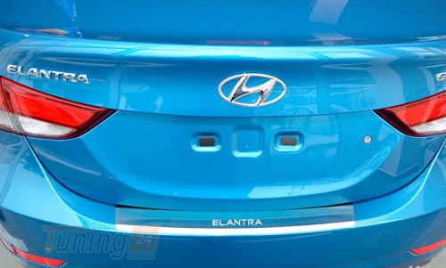 NataNiko Хром накладка на бампер с загибом НатаНика PREMIUM для Hyundai Elantra V (MD) FL 2014-2015 - Картинка 1