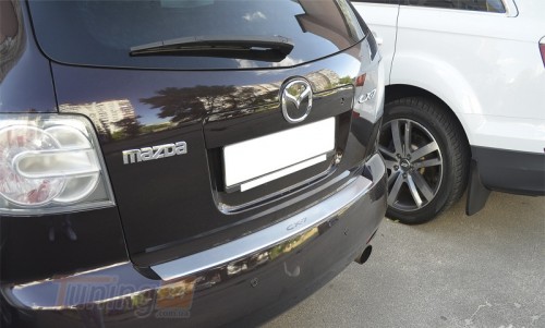 NataNiko Хром накладка на бампер с загибом НатаНика PREMIUM для Mazda CX-7 2006-2012 - Картинка 1