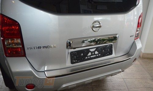 NataNiko Хром накладка на бампер с загибом НатаНика PREMIUM для Nissan Pathfinder III 2010-2014 - Картинка 1