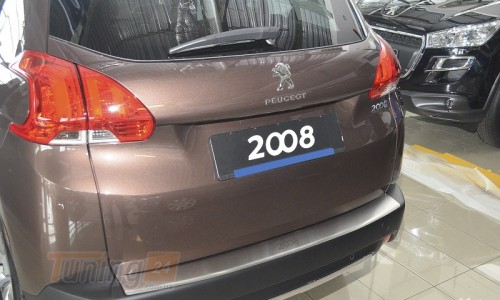 NataNiko Хром накладка на бампер с загибом НатаНика PREMIUM для Peugeot 2008 2013-2019 - Картинка 1