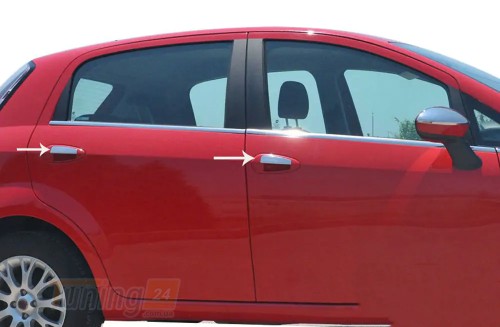 Carmos Хром накладки на ручки Carmos из нержавейки для Fiat Linea 2006-2018 Хром ручек Фиат Линеа 4шт - Картинка 1