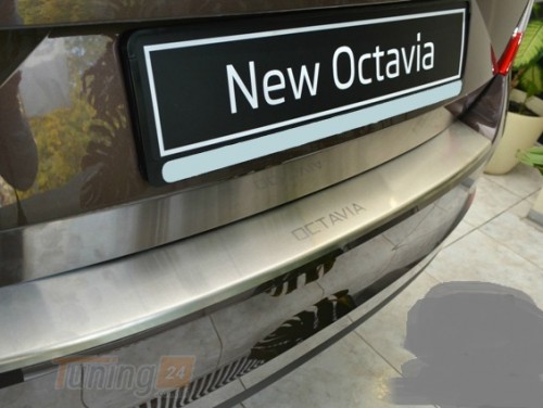 NataNiko Хром накладка на бампер с загибом НатаНика PREMIUM для Skoda OCTAVIA A7 III 5D 2013-2020 - Картинка 1