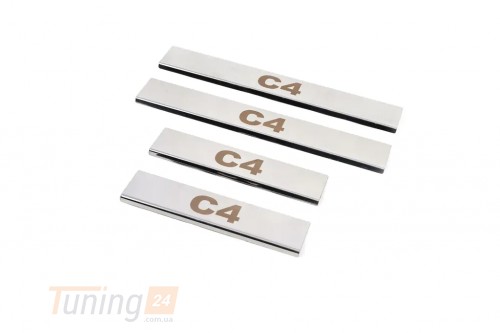 Carmos Хром накладки на пороги Carmos из нержавейки для Citroen C4 Hb 2010+ Хром порог на Ситроен С4 4шт - Картинка 2