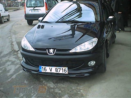 DD-T24 Передняя нижняя юбка (под покраску) на Peugeot 206 1998-2012 - Картинка 1