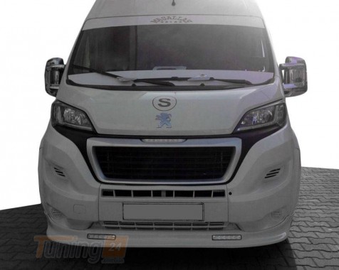 DD-T24 Передняя накладка (узкая с LED, под покраску) на Peugeot Boxer 2 2014+ - Картинка 1