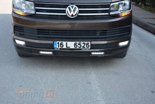 DD-T24 Накладка на передний бампер Sport 2-LED (под покраску) на Volkswagen T6 2015-2018 - Картинка 2