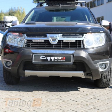 DD-T24 Накладка на передній бампер (ABS, сіра) на Renault Duster 2010-2018 - Зображення 1