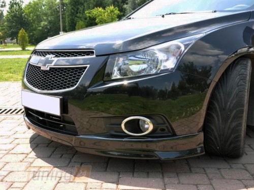 DD-T24 Накладка на передний бампер (под покраску) на Chevrolet Cruze Hatchback 2012-2015 - Картинка 1