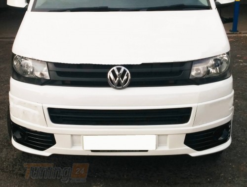 DD-T24 Накладка на передний бампер SportLine на Volkswagen T5 рестайлинг 2010-2015 - Картинка 1