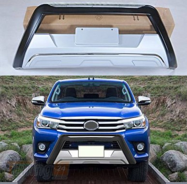 DD-T24 Передняя накладка V1 (ABS) на Toyota Hilux 2015-2019 - Картинка 1