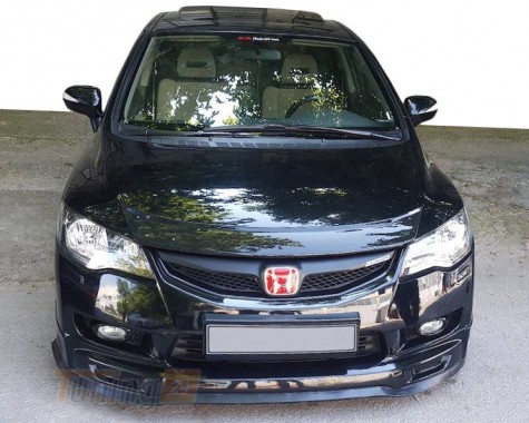 DD-T24 Накладка на передний бампер ЛИП (черная) на Honda Civic Sedan 8 VIII 2005-2011 - Картинка 3