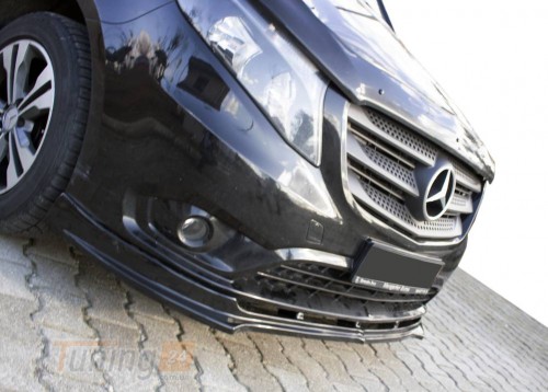 DD-T24 Накладка на передний бампер ЛИП (черная) на Mercedes Vito / V W447 2014+ - Картинка 2