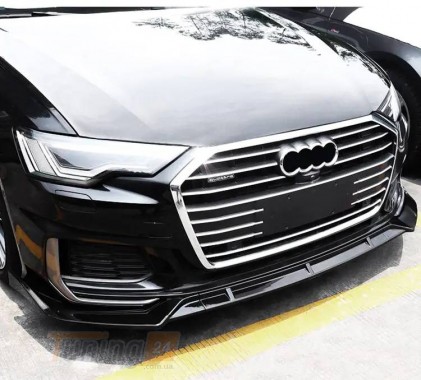 DD-T24 Передняя лип юбка (черная) на Audi A6 C8 2019+ - Картинка 1