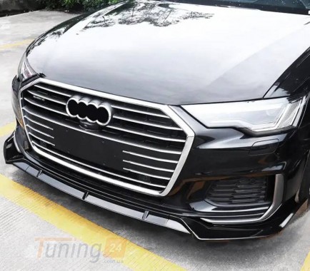 DD-T24 Передняя лип юбка (черная) на Audi A6 C8 2019+ - Картинка 2