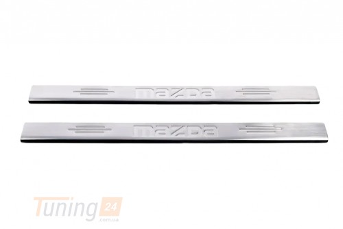 Carmos Хром накладки на пороги Carmos из нержавейки для Mazda 2 2007-2014 Хром порог на Мазда 2 2шт - Картинка 2
