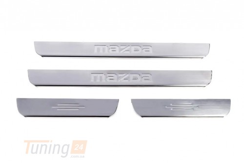 Carmos Хром накладки на пороги Carmos из нержавейки для Mazda 3 Sd 2003-2009 Хром порог на Мазда 3 4шт - Картинка 2