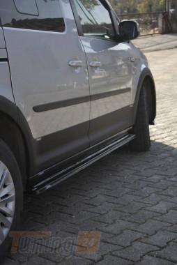 DD-T24 Накладки на боковые пороги EuroCap (черные) на Volkswagen Caddy 4 2015-2020 - Картинка 1