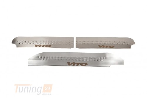 Carmos Хром накладки на внутренние пороги Carmos V1 из нержавейки для Mercedes Vito W639 2010-2015 Хром порог на Мерседес Вито W639 3шт - Картинка 2