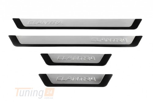 Omsa Хром накладки на пороги Omsa Line из нержавейки для Hyundai Elantra 2011-2015 Хром порог на Хюндай Элантра 4шт - Картинка 2