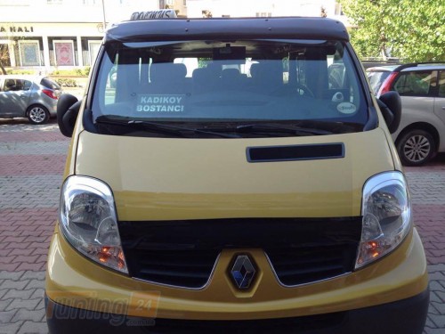 DD-T24 Козырек на лобовое стекло (черный глянец, 5мм) на Renault Trafic 2001-2014 - Картинка 1