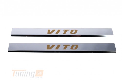 Carmos Хром накладки на пороги Carmos VIP-style из нержавейки для Mercedes Vito W639 2010-2015 Хром порог на Мерседес Вито W639 2шт - Картинка 2