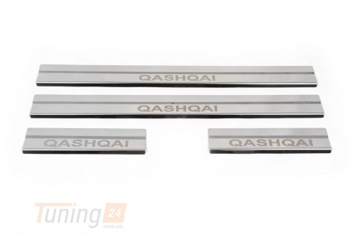 Carmos Хром накладки на пороги Carmos из нержавейки для Nissan Qashqai 2014-2021 Хром порог на Ниссан Кашкай 4шт - Картинка 2