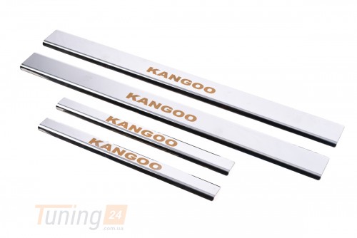 Carmos Хром накладки на пороги Carmos из нержавейки для Renault Kangoo 2008-2020 Хром порог на Рено Кенго 4шт - Картинка 1