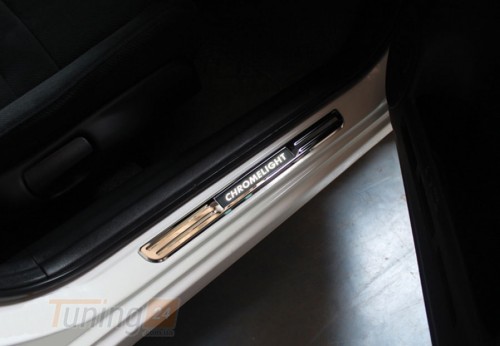 Omsa Хром накладки на пороги Omsa Line с подсветкой из нержавейки для Ford Courier 2014+ Хром порог на Форд Курьер 2шт - Картинка 1