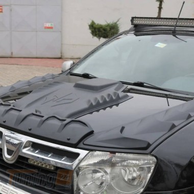 DD-T24 Комплект накладок на капот DRAGON (3 шт) на Renault Duster 2010-2018 - Зображення 1