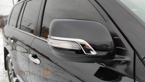 DD-T24 Полоски на зеркала (2 шт, хром) на Toyota Land Cruiser 200 2012-2015 - Картинка 4