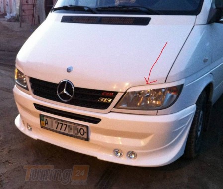 DD-T24 Реснички (ABS, Черный мат) на Mercedes Sprinter W901-905 1995-2006 - Картинка 3