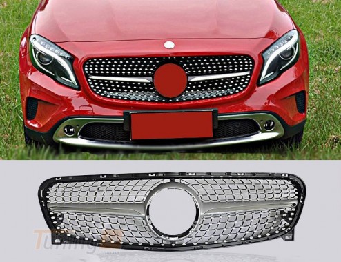 DD-T24 Передняя решетка Diamond Silver на Mercedes GLA X156 2013-2019 - Картинка 1