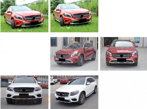 DD-T24 Передняя решетка Diamond Silver на Mercedes GLA X156 2013-2019 - Картинка 2