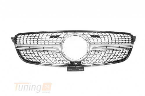 DD-T24 Тюнинг решетка радиатора (Diamond Silver, с местом под камеру) на Mercedes GLE coupe C292 2015-2019 - Картинка 4