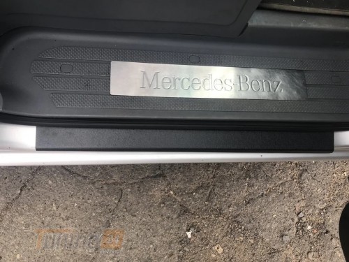 DDU Хром накладки на пороги DDU из ABS-пластика для Mercedes Viano 2010-2015 Хром порог на Мерседес Виано матовые 2шт - Картинка 2