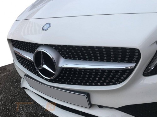 DD-T24 Передняя решетка Diamond Silver (без камеры) на Mercedes C-сlass W205 2014-2018 - Картинка 1