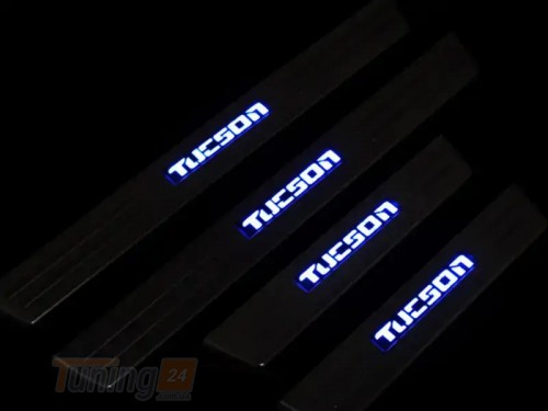 Libao Хром накладки на пороги Libao LED из нержавейки для Hyundai Tucson JM 2004+ Хром порог на Хюндай Туксон 4шт - Картинка 4