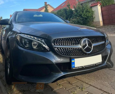 DD-T24 Передняя решетка Diamond Silver (без камеры) на Mercedes C-сlass W205 2018+ - Картинка 3