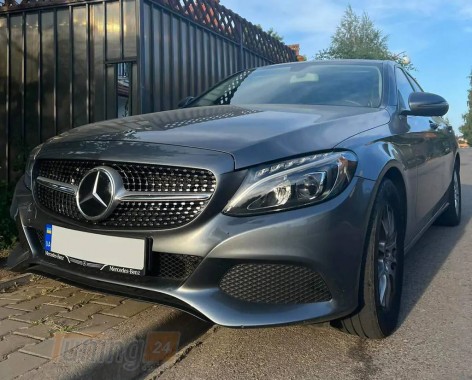 DD-T24 Передняя решетка Diamond Silver (без камеры) на Mercedes C-сlass W205 2018+ - Картинка 4