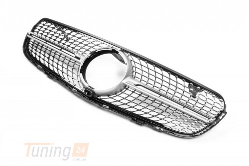 DD-T24 Передняя решетка Diamond Silver (С местом под камеру) на Mercedes GLC X253 2015-2019 - Картинка 1