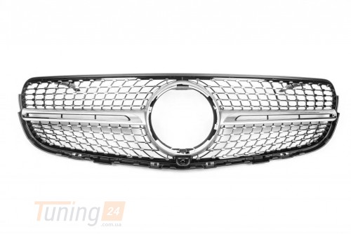 DD-T24 Передняя решетка Diamond Silver (С местом под камеру) на Mercedes GLC X253 2015-2019 - Картинка 3