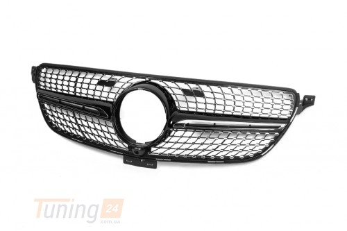 DD-T24 Тюнинг решетка радиатора Diamond Black (С местом под камеру) на Mercedes GLE coupe C292 2015-2019 - Картинка 3