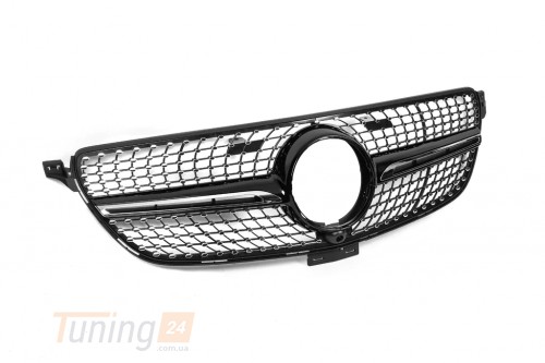 DD-T24 Тюнинг решетка радиатора Diamond Black (С местом под камеру) на Mercedes GLE coupe C292 2015-2019 - Картинка 4