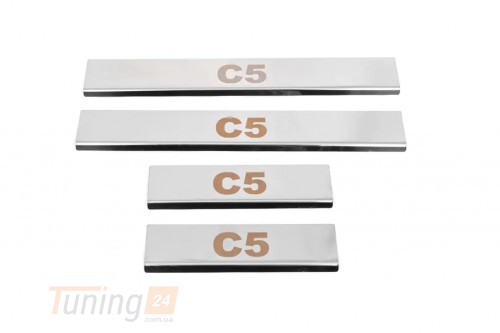 Carmos Хром накладки на пороги Carmos V1 из нержавейки для Citroen C5 Sd 2008-2017 Хром порог на Ситроен С5 4шт - Картинка 1