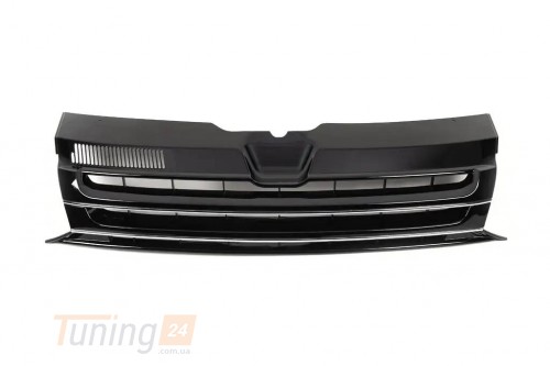 DD-T24 Передняя решетка Черный глянец (без эмблемы) на Volkswagen T5 рестайлинг 2010-2015 - Картинка 1