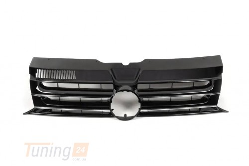 DD-T24 Передняя решетка Черный глянец (под эмблему) на Volkswagen T5 рестайлинг 2010-2015 - Картинка 1